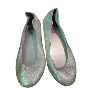 Lower EAST SIDE flats silver glitter flats ballerina shoes slipons metallic 9
